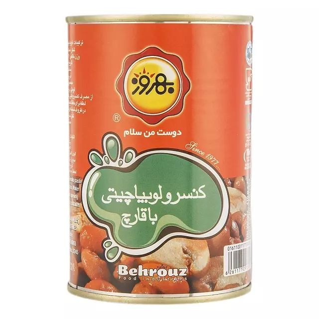 کنسرو لوبیا چیتی با قارچ بهروز (۴۱۰ گرم)