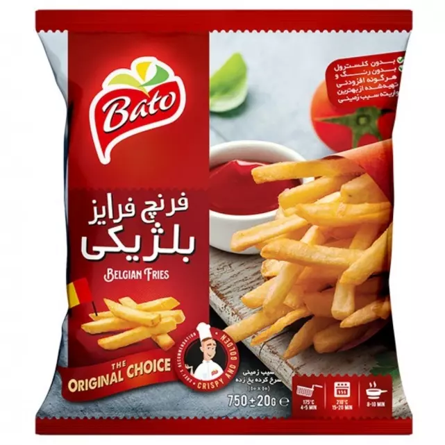 سیب زمینی خلالی منجمد بلژیکی باتو (۷۵۰ گرم)